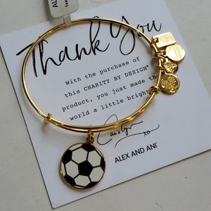 Alex and Ani Soccer ⚽️ Ball Goldtone Bracelet